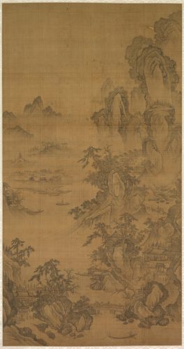 Hình nền núi – Mountain Market, Clear with Rising Mist (early 1500s)
