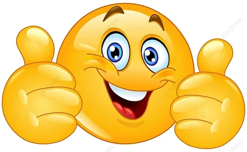 Mặt cười vàng giơ hai ngón cái, kiểu duyệt nhiệt tình