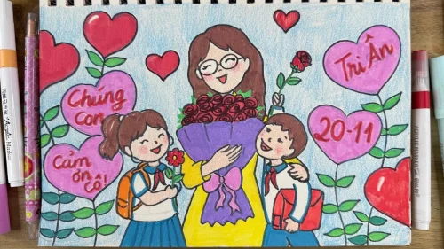 Tranh 20/11 ngày Nhà giáo 25