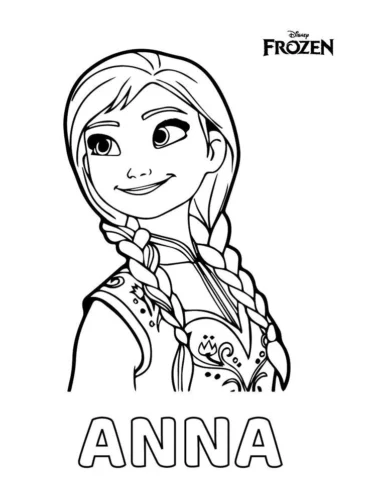 Anna dưới chữ Anna và Frozen