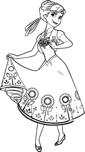 Anna nâng váy hoa