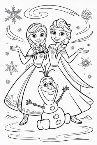 Anna, Elsa và Olaf giữa gió tuyết