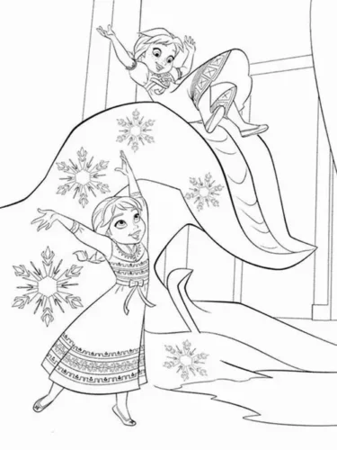 Anna và Elsa nhí trong phòng