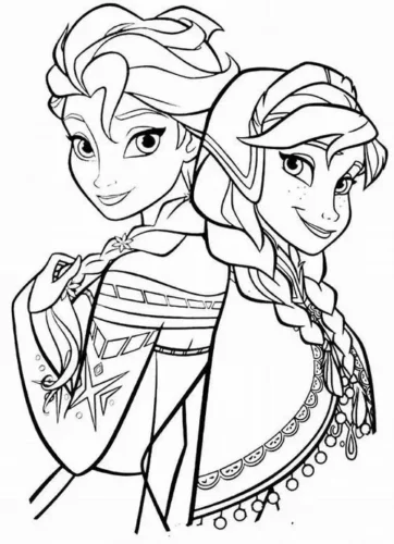 Anna và Elsa nhìn nghiêng