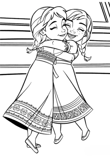 Anna và Elsa ôm nhau