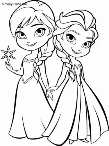 Anna và Elsa cầm bông tuyết