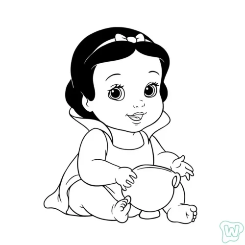 Bạch Tuyết nhí ngồi bưng bát