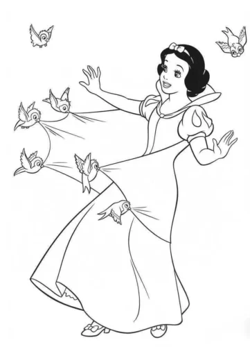 Bạch Tuyết dang tay giữa chim