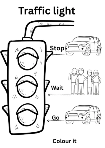 Đèn tín hiệu kèm chữ Stop Wait Go có xe