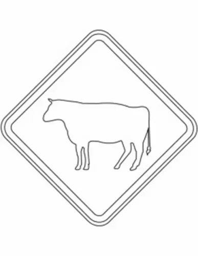 Tranh tô màu biển gia súc qua đường