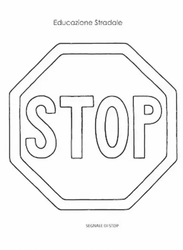Tranh tô màu biển STOP bát giác