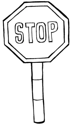 Biển STOP trên cột nét đậm