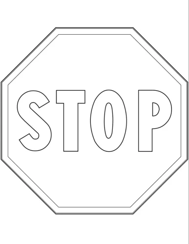 Hình tô màu biển STOP bát giác cỡ lớn