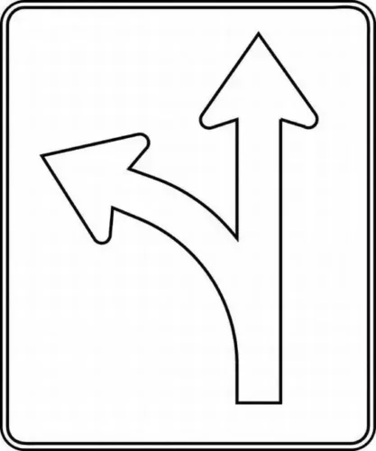 Biển chỉ hướng đi thẳng và rẽ trái