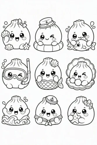 Thú chibi đội mũ đầu bếp và nón
