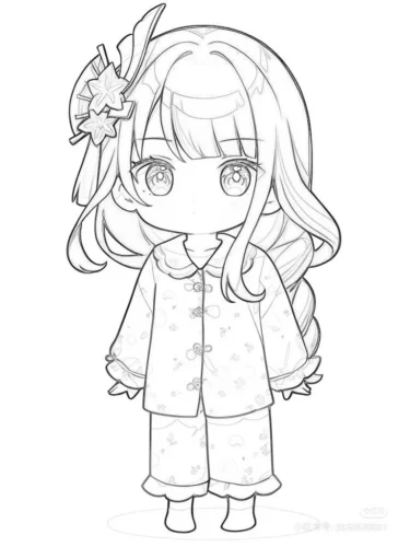 Cô bé chibi mặc đồ ngủ