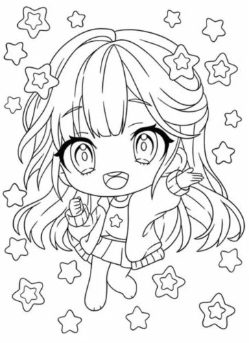 Cô bé chibi giữa các ngôi sao