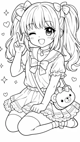 Cô bé chibi ngồi nháy mắt