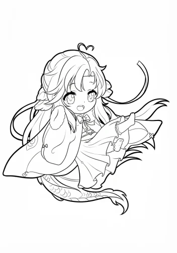 Cô bé chibi nằm giữa mây