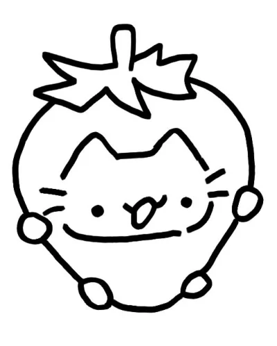 Dâu tây mặt mèo chibi, nét đậm