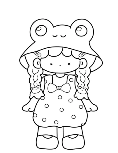 Cô bé chibi đội mũ ếch