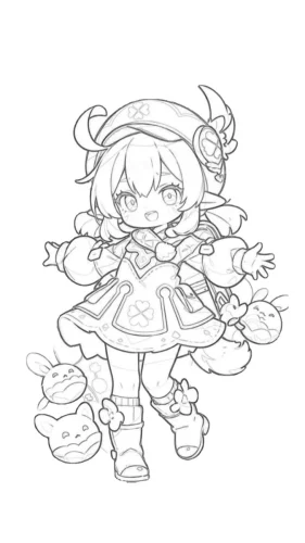 Cô bé chibi đội mũ có sừng
