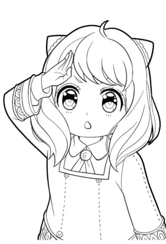 Cô bé chibi tai mèo chào tay