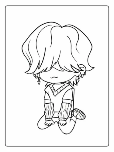 Cậu bé chibi ngồi
