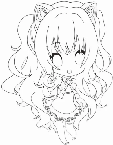 Cô bé chibi tai mèo tóc dài