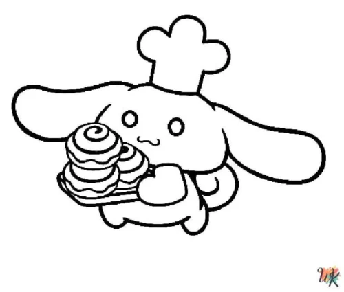 Cinnamoroll đầu bếp cầm chồng bánh