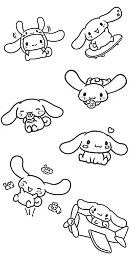 Nhiều Cinnamoroll nhỏ bay