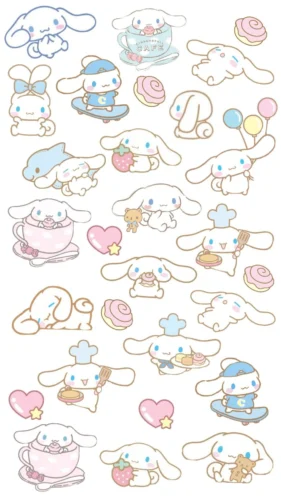 Trang nhiều Cinnamoroll nhỏ, nét mảnh