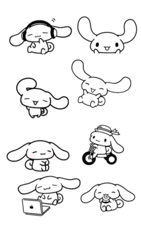 Tám Cinnamoroll nhỏ nhiều tư thế