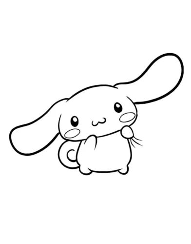 Cinnamoroll quay lưng nhìn lại, nét mảnh