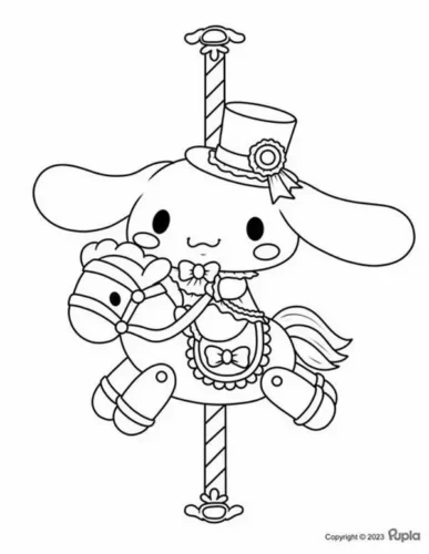 Cinnamoroll cưỡi ngựa gỗ