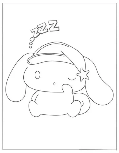 Hình tô màu cinnamoroll ngủ say