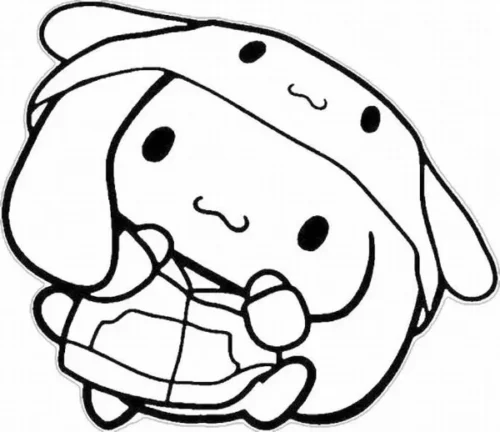 Hình tô màu cinnamoroll ngồi trên chăn