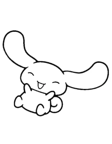 Mẫu tô màu cinnamoroll nằm, nét đậm