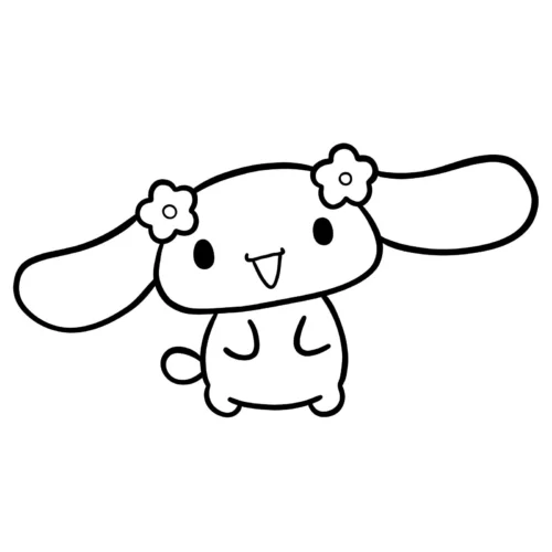 Mẫu tô màu cinnamoroll cài hoa