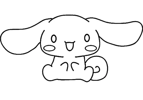Hình tô màu cinnamoroll ngồi, nét gọn