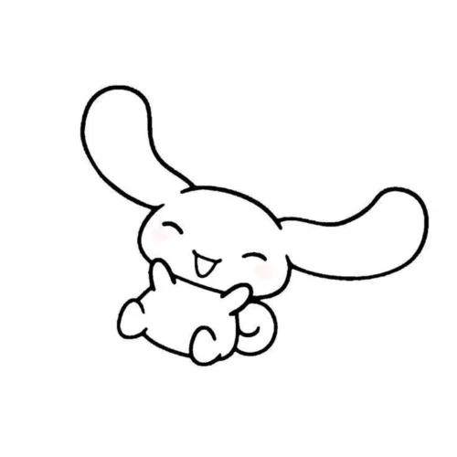 Mẫu tô màu cinnamoroll cười tít mắt