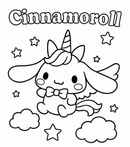 Cinnamoroll kỳ lân dưới chữ