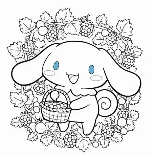 Cinnamoroll xách giỏ giữa vòng nho