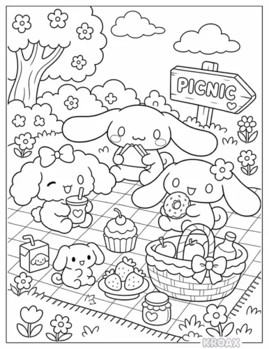 Cinnamoroll và các bạn picnic