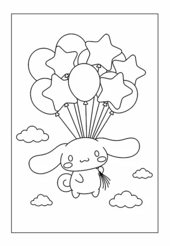 Cinnamoroll bay cùng bóng bay