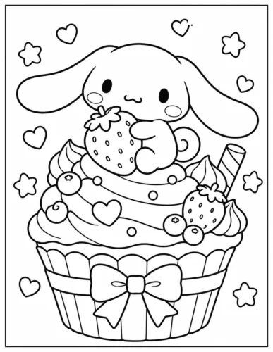 Cinnamoroll trên chiếc cupcake