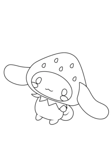 Cinnamoroll đội mũ dâu, nét mảnh