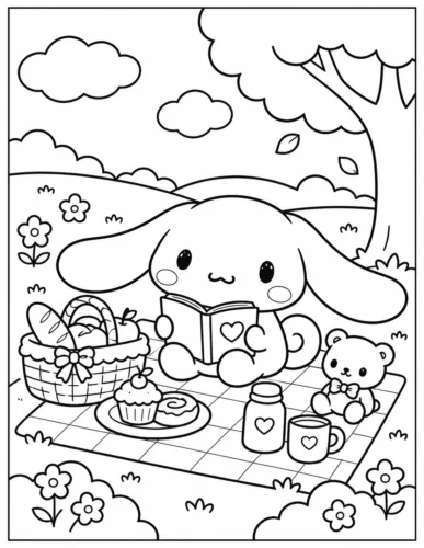 Cinnamoroll picnic dưới gốc cây