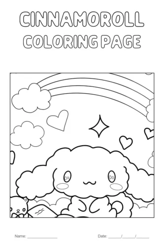 Cinnamoroll trên mây dưới cầu vồng