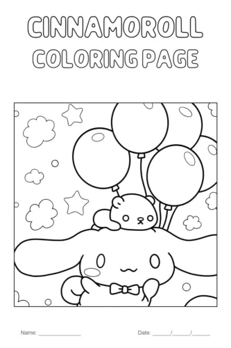 Cinnamoroll bay cùng chùm bóng bay